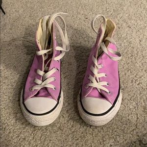 Kids purple high top converse